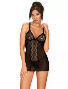 Black chemise and thong