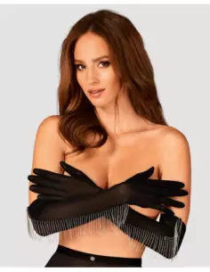 Gloves with silver beads