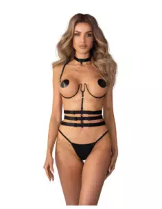 Black harness with decorative chains